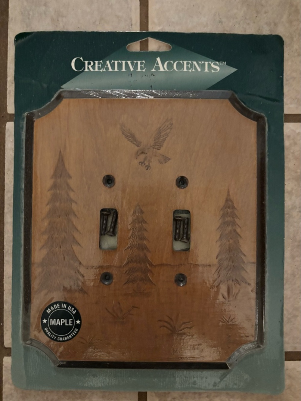 Creative Accents Maple Wood Double Switch Plate Brand New/Never Opened
